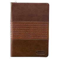 Classic Faux Leather Journal Strong and Courageous Joshua 1:57 Bible Verse, Brown Inspirational Notebook, Lined Pages w/Scripture, Ribbon Marker, Zipper Closure Classic Faux Leather Journal Strong and Courageous Joshua 1:57 Bible Verse, Brown Inspirational Notebook, Lined Pages w/Scripture, Ribbon Marker, Zipper Closure Imitation Leather