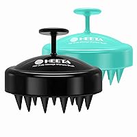 HEETA 2 Pack Hair Scalp Massager Shampoo Brush for Hair Growth, Hair Scalp Scrubber with Soft Silicone, Wet and Dry Hair Detangler (Whole Black & Green)