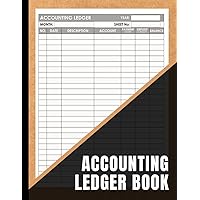 Accounting Ledger Book: Business Expense Tracker Notebook for Small Business and Home with 4 Column Spreadsheets in Large Print