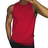 Mens Performance Tank Tops Summer Workout Gym Dry Fit Sleeveless Shirts Casual Cozy Running Cut Off Muscle Tanks Big and Tall Red