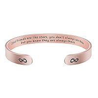 Yiyang Bracelets for Women Inspirational Rose Gold Cuff Bangle Bracelet for Men Teen Girls Stainless Steel Jewelry Christmas Birthday Friendship Gifts for Her BFF Mom