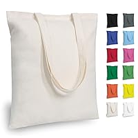 NPBAG 5 | 15 | 25 | 50 Pack 15'' X 16'' Natural Cotton Tote Bags,  Lightweight Blank Bulk Cloth bags with 1pc of PTFE Teflon Sheet (5-Pack)