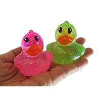 Set of 2 Duck Sugar Ball - Syrup Molasses Thick Glue/Gel Stretch Ball - Ultra Squishy and Moldable Slow Rise Relaxing Sensory Fidget Stress Toy Cute Easter (Random Colors) (2 Random Color Ducks)