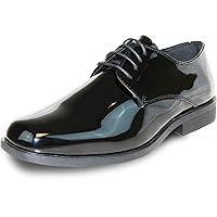 VANGELO Men Dress Shoe TAB and Tux Oxford Formal Tuxedo for Prom Wedding Uniform Medium and Wide Width Black Grey Ivory White Patent