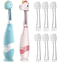 Papablic Toddler Sonic Electric Toothbrush with Covers for Babies and Toddlers Ages 1-3 Years, Debby Bundle with Doris