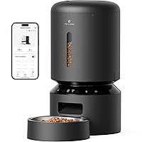Automatic Cat Feeder, 5G WiFi Automatic Dog Feeder with Freshness Preservation, 5L Timed Cat Feeder with Low Food Sensor, Up to 10 Meals Per Day, Granary Pet Feeder for Cats