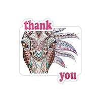 Mosaic Style Colorful Horse Design Thank You Stickers Quote Grateful