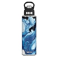 Tervis Inkreel - Blue Tides Triple Walled Insulated Tumbler Travel Cup Keeps Drinks Cold, 40oz Wide Mouth Bottle, Stainless Steel