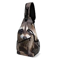 Chest Bag Sling Bag for Men Women Cub Raccoon Sport Sling Backpack Lightweight Shoulder Bag for Travel