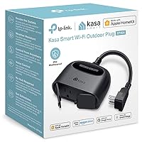 Kasa Apple HomeKit Outdoor Smart Plug, 2 Sockets, IP64 Weather Resistance for Outdoor String Lights, Compatible with Siri, Alexa & Google Home, Long Wi-Fi Range, 2.4G Wi-Fi Only, ETL Certified (EP40A)