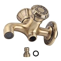 plplaaoo Wall Sink Faucet,G1/2 Wall Mounted Laundry Bathroom Washing Machine Water Faucet Hot and Cold Water Tap Brass Material,Rust Proof, Reliable for Household use, Wall Sink Faucet Washing Ma