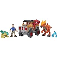 Fisher-Price Imaginext Jurassic World Camp Cretaceous Runaway Dinos 5-Piece Dinosaur Toy Set with Ben and Bumpy for Kids Ages 3+ Years