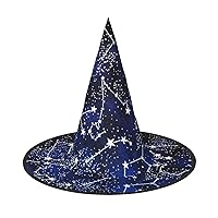 Mqgmzglow In The Dark Print Enchantingly Halloween Witch Hat Cute Foldable Pointed Novelty Witch Hat Kids Adults
