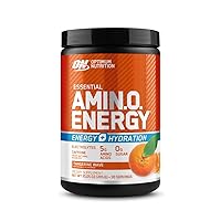 Amino Energy Powder Plus Hydration, with BCAA, Electrolytes, and Caffeine, Tangerine Wave, 30 Servings (Packaging May Vary)