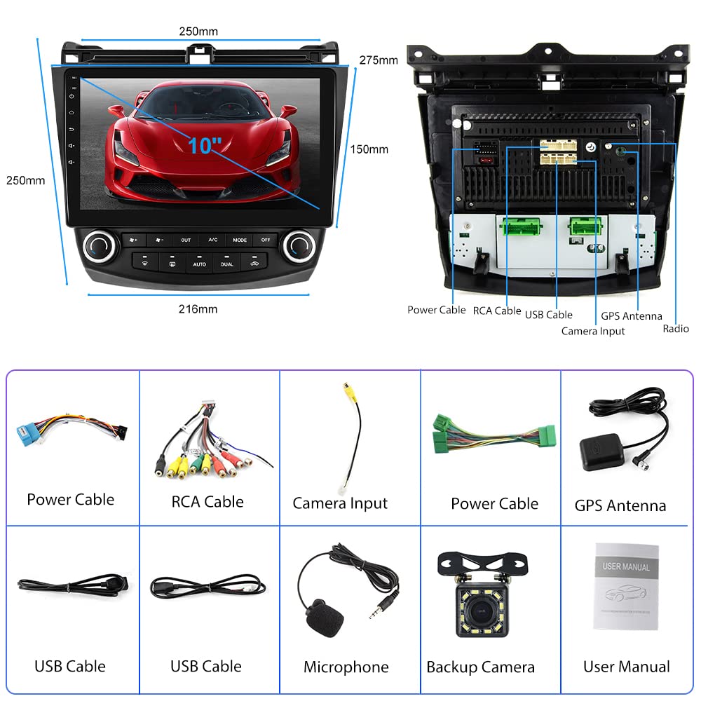 Mua for 2003-2007 Honda Accord Radio  Android Car Stereo with  Navigation Autoradio Supports Bluetooth FM WiFi SWC, Mirror Link Backup  Camera, Built-in Canbus trên Amazon Mỹ chính hãng 2023 | Giaonhan247