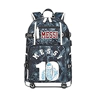 Soccer Superstar M-essi 10 Multifunctional Laptop Backpack Teenage Travel Backpack Fans Waterproof Schoolbag (E1)