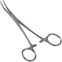 Pean Hemostat Straight and Curved Multipurpose Locking Tweezer Clamps Serrated, Stainless Steel - Hemostats for Nurses, Fishing Forceps, Crafts and Hobby