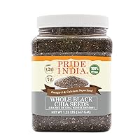 Natural Black Chia Seeds - Omega-3 & Fiber Superfood, 1.25 Pound (20oz) Jar