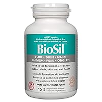 BioSil by Natural Factors, Hair, Skin, Nails, Supports Healthy Growth and Strength, Vegan Collagen, Elastin and Keratin Generator, 120 Capsules