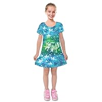 PattyCandy Twirly Party Dress Adorable Christmas Design on Girls Short Sleeve Velvet Dress for 3-13 Years