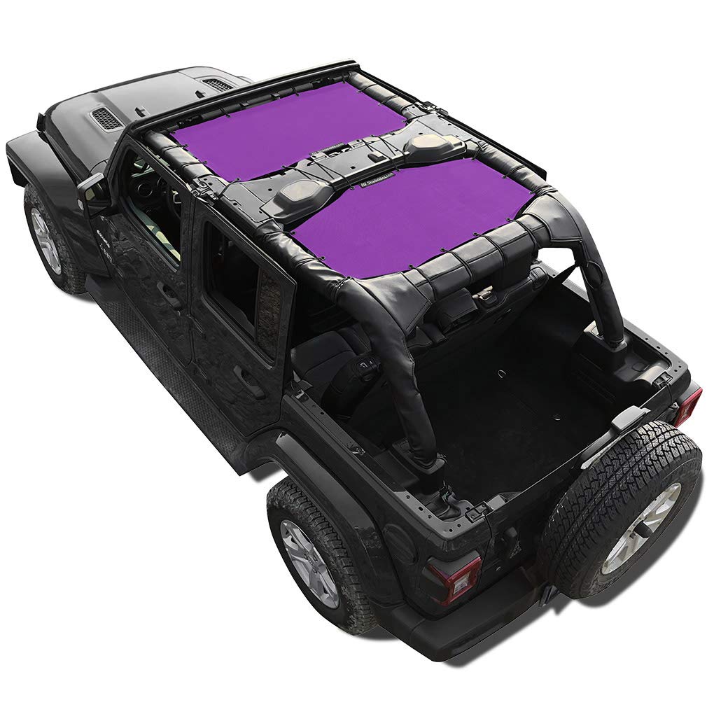 Mua Shadeidea Sun Shade for Jeep Wrangler JL Unlimited (2018-Current) 4 Door  Front and Rear 2 piece-Purple Mesh Screen Sunshade JLU Top Cover UV Blocker  with Grab Bag-One time Install 10 years