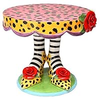 Appletree 10-Inch Sugar High Social by Babs Ceramic Cake Stand,Pink