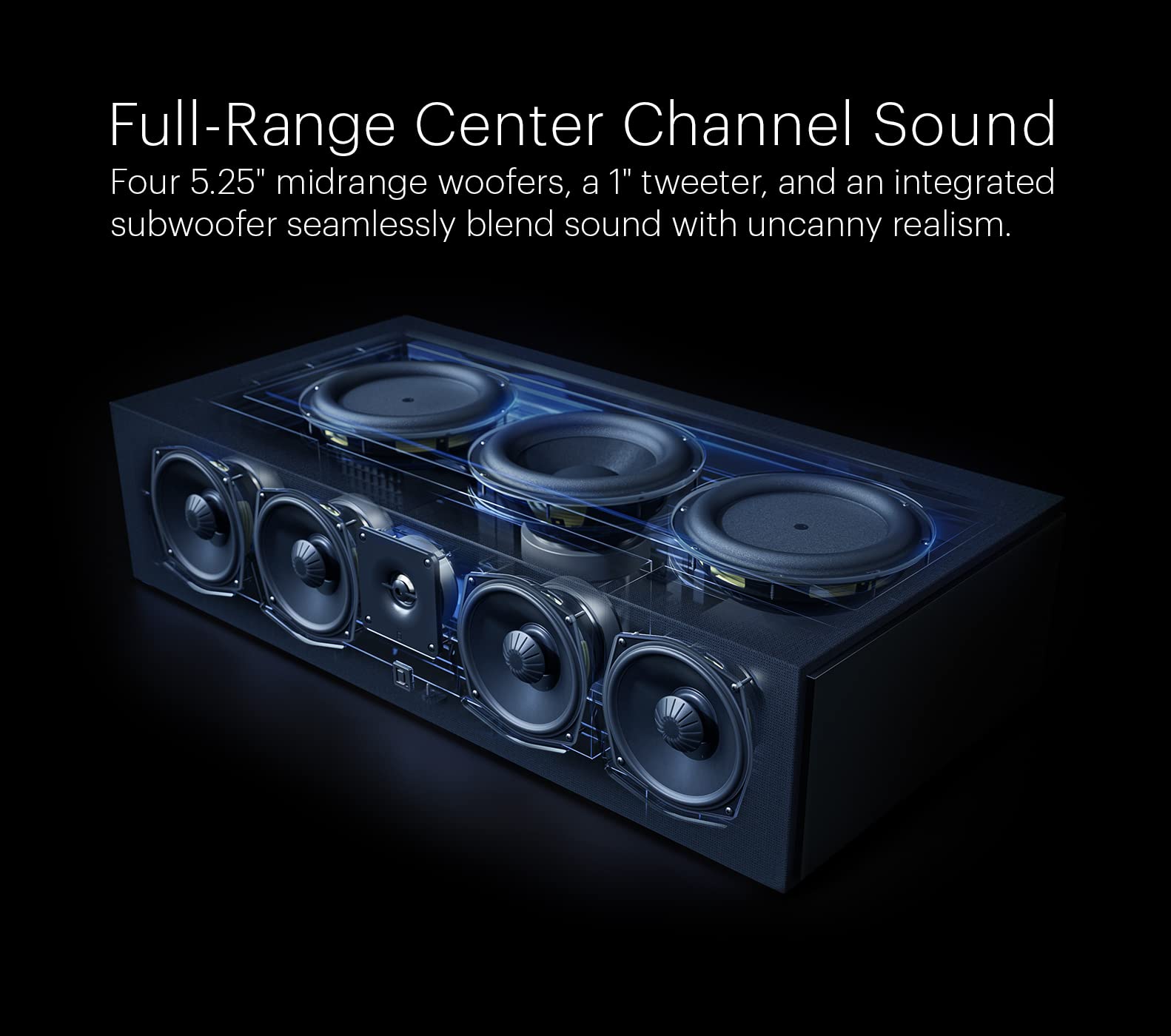 Definitive Technology Dymension DM30 Flagship Center Channel Speaker with Built-In Subwoofer and Passive Radiators