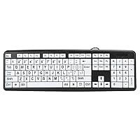ASHATA Wired Keyboard with Large Keys and Large Font, USB Keyboard with 104 Keys, Large Print Letters Computer Keyboard for Seniors, Visually Impaired and Those (Black)