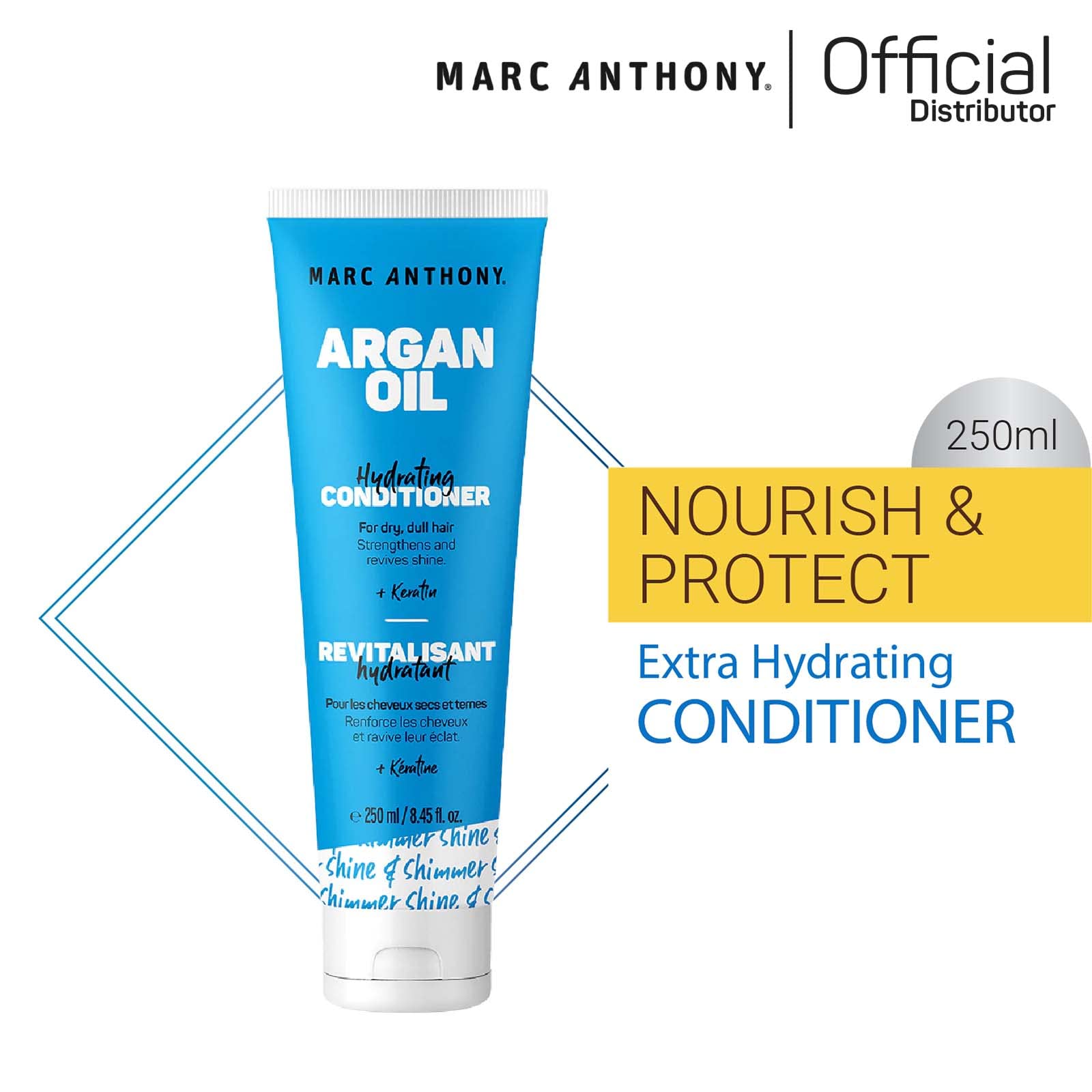 Marc Anthony Nourishing Argan Oil of Morocco Extra Hydrating Conditioner, 8.40 Ounce Tube, Sulfate-Free Keratin Conditioner (00024)