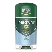 Mitchum Clear Gel Anti-Perspirant & Deodorant, Unscented for Men, 2.25 Oz