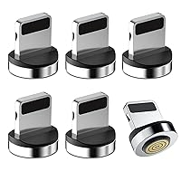 ANMONE Compatible for iPhone ipad Magnetic Tips [6 Pack] Magnetic Plugs Only for iProducts USB Adapter,use Magnetic USB Charging Cable
