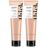 Suave Simply Styled Hair Thickening Cream – Heat Protectant Hair Styling Cream, Lightweight Blow Dry Cream for a Thick Look, 5 oz (Pack of 2)
