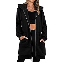 StunShow Women's Zip Up Hoodies Oversized Fleece Long Sleeve Sweatshirts Casual Fall Jacket Coat with Pocket(S-3XL)