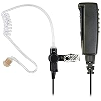 PRYME® SPM-2300-T8 is a 2-Wire Style Surveillance Kit with a Clear Acoustic Tube Earphone w/Twist Connect Locking Mechanism. It Features a Lapel-Style mic with a Stealth Clothing Clip.