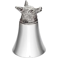 Pewter Jigger Cup Measure or Stirrup Cup with Satin Finish Foxes Head 3 oz Stands on its Head When in Use Perfect for Engraving
