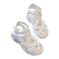 Girls 2023 Summer New Solid Color Fashion High Tube Open Toe Princess Sandals