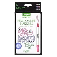 Crayola Metallic Outline Paint Markers, Assorted Colors, Art Supplies, 6 Count