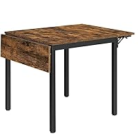 VASAGLE Folding Dining Table, Drop Leaf Extendable, for Small Spaces, Seats 2-4 People, Industrial, 33.3 x 30.7 x 30 Inches,Brown