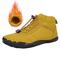 Men's Warm Winter Snow Boots Wide Toe Box Barefoot Boots Outdoor Water Resistant Ankle Booties