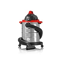 Dirt Devil 6-Gallon Corded Wet/Dry Portable Design with Stainless Steel Tank, Shop Vacuum, SD66000, Silver