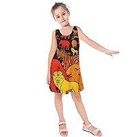PattyCandy Girls Fun Zoo Animals Sleeveless Dress & Cotton Short Sleeve Dress for 2-13 Years