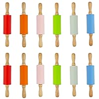 12 Pack Small Rolling Pin for Kids, 9 Inch Kids Rolling Pin for Home Kitchen (6 colors)