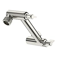 Lordear Shower Extension Arm 4 Inch Brushed Nickel Shower Head Extension Adjustable Height Angle,Solid Stainless Steel Shower Extender Arm for Rain Shower Head With Universal Connection