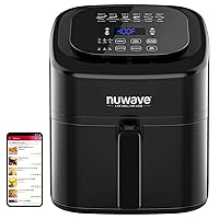 Nuwave 6-quart Brio Healthy Digital Air Fryer with One-Touch Digital Controls, 6 Preset Menu Functions & Removable Divider Insert, Black