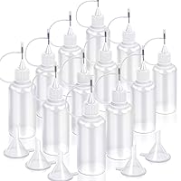 YGDZ Precision Tip Applicator Bottles, 12 Pcs 1oz Needle Fine Tip Glue Bottles Precision Applicator Bottles with 5 Mini Funnels