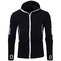 Men Slim Short Sleeve Zip Front Casual Sport Hoodie Sweatshirt Coat