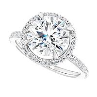 Fashionable Flowerbud Engagement Ring, Round Cut 2.00CT, Colorless Moissanite Ring, 925 Sterling Silver, Solitaire Promise Ring, Wedding Ring, Perfact for Gift Or As You Want