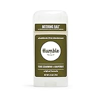HUMBLE BRANDS Original Formula Aluminum-free Deodorant. Long Lasting Odor Control with Baking Soda and Essential Oils, Texas Cedarwood and Grapefruit, Pack of 1
