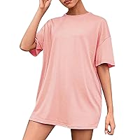 Womens Short Sleeve T Shirts Plain T Shirts for Women Classic Simple Fashion Trendy Versatile Loose with Short Sleeve Round Neck Blouses Pink X-Small