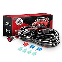 Nilight LED Light Bar Wiring Harness Kit 16AWG 12V On Off Waterproof Switch Power Relay Blade Fuse-2 Lead,2 Years Warranty (10020W), Black, Red, Blue, Green